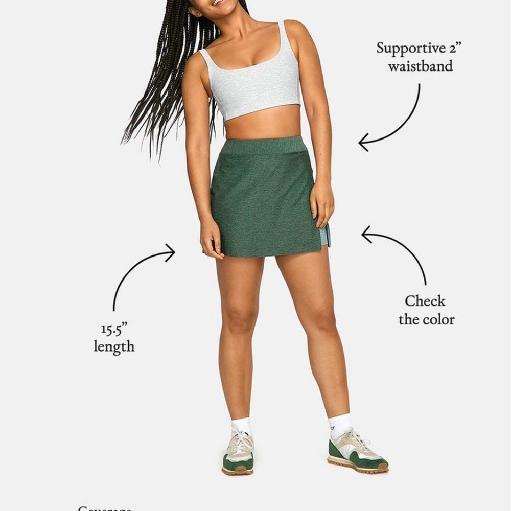 Outdoor Voices Court Skort in Hunter / Slate - Picture 2 of 8